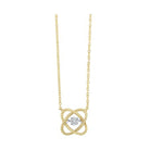 diamond solitaire twisted rope love knot pendant necklace in yellow gold (0.05ctw)