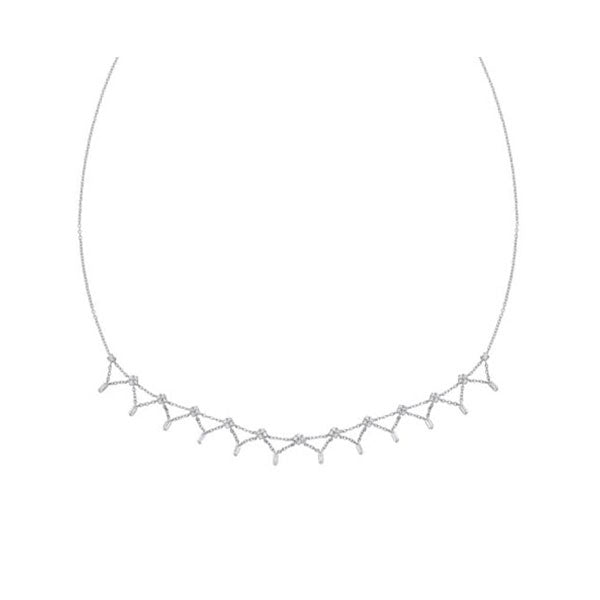 diamond station necklace in 14k white gold (1 ctw)