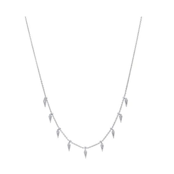 diamond icicle drop charm pendant necklace in sterling silver (1/10ctw)