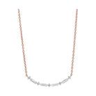 diamond curved bar link necklace in gold (1/4 carat)