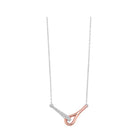 interlocking bar diamond pendant in 14k white gold & rose sterling silver (1/4 ct. tw.)