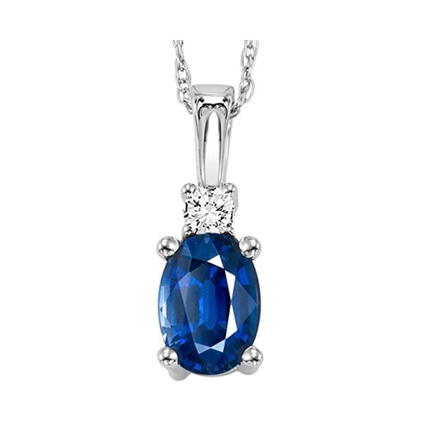 14k white gold color ensembles prong sapphire necklace 1/25ct