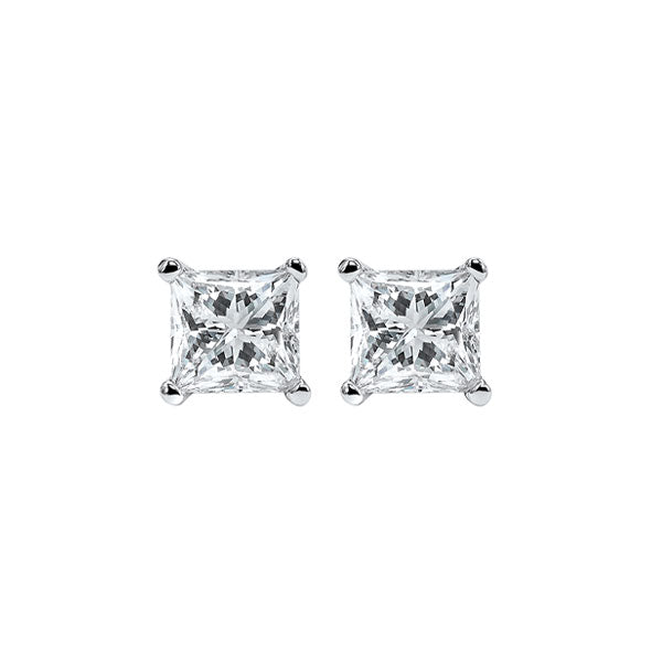 princess cut diamond studs in 14k white gold (1/4 ct. tw.) i1 - g/h