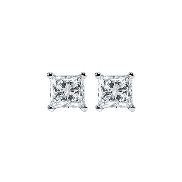 princess cut diamond studs in 14k white gold (1/4 ct. tw.) i1/i2 - g/h