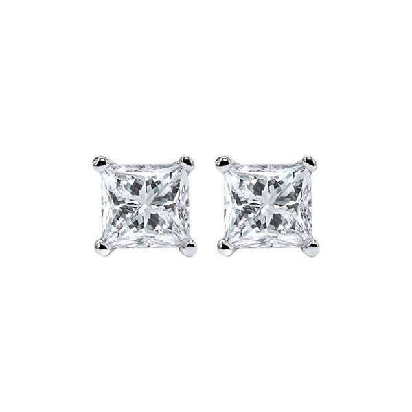 princess cut diamond studs in 14k white gold (1/3 ct. tw.) i1 - g/h