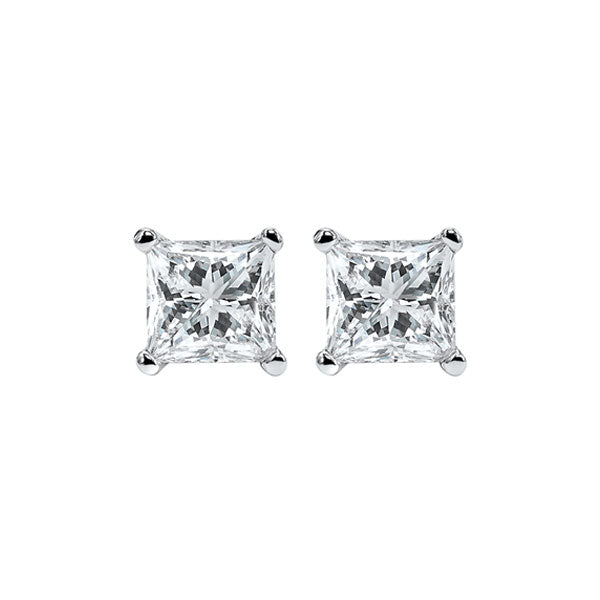 princess cut diamond studs in 14k white gold (3/8 ct. tw.) i1 - g/h