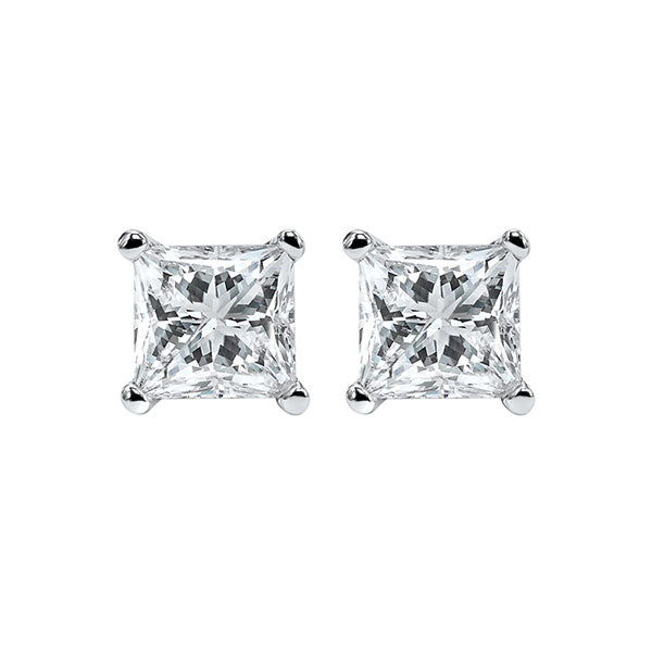 princess cut diamond studs in 14k white gold (1 ct. tw.) i1 - g/h