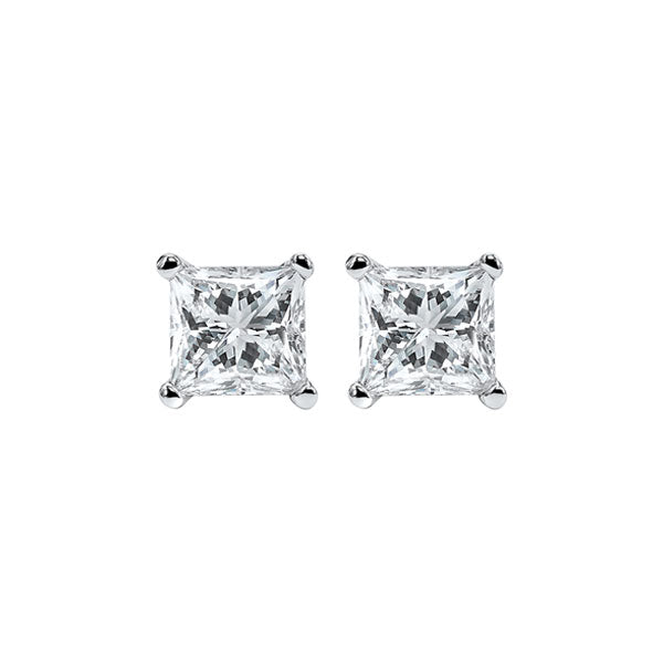 princess cut diamond studs in 14k white gold (1 1/4 ct. tw.) i1 - g/h