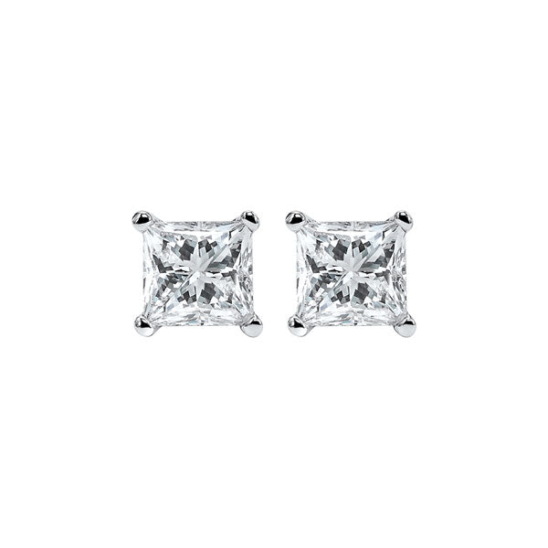 princess cut diamond studs in 14k white gold (1 1/2 ct. tw.) i1 - g/h