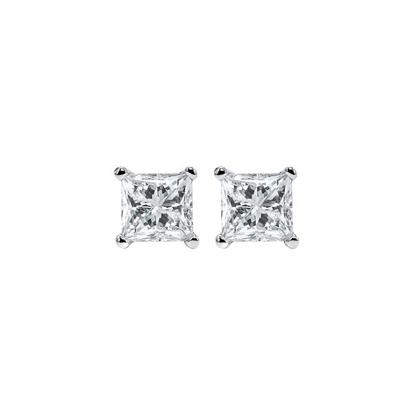 princess cut diamond studs in 14k white gold (3/8 ct. tw.) si2 - g/h