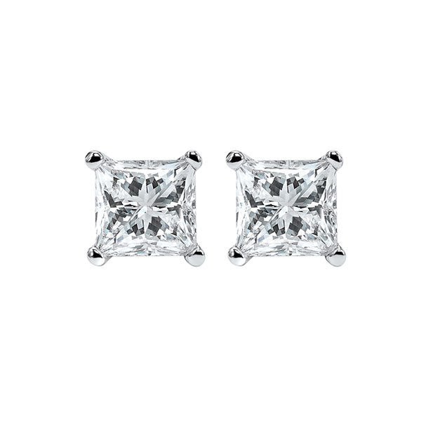 princess cut diamond studs in 14k white gold (1 1/4 ct. tw.) si2 - g/h