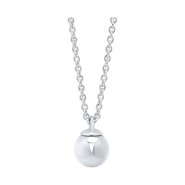 silver ball ornament drop pendant necklace in sterling silver