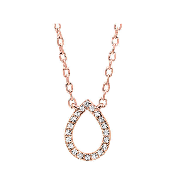 diamond teardrop outline pendant in 14k rose gold (1/20 ct. tw.)