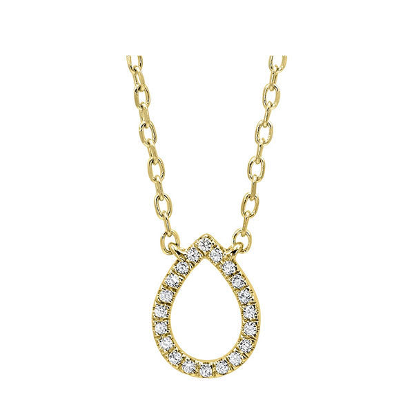 diamond teardrop outline pendant in 14k yellow gold (1/20 ct. tw.)