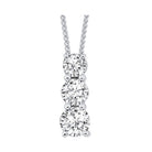 14k white gold 3 stone prong diamond necklace (1 ct. tw.)