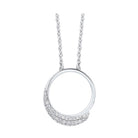 pave eternity circle cz pendant necklace in sterling silver