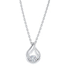 solitaire teardrop anniversary cz pendant in sterling silver