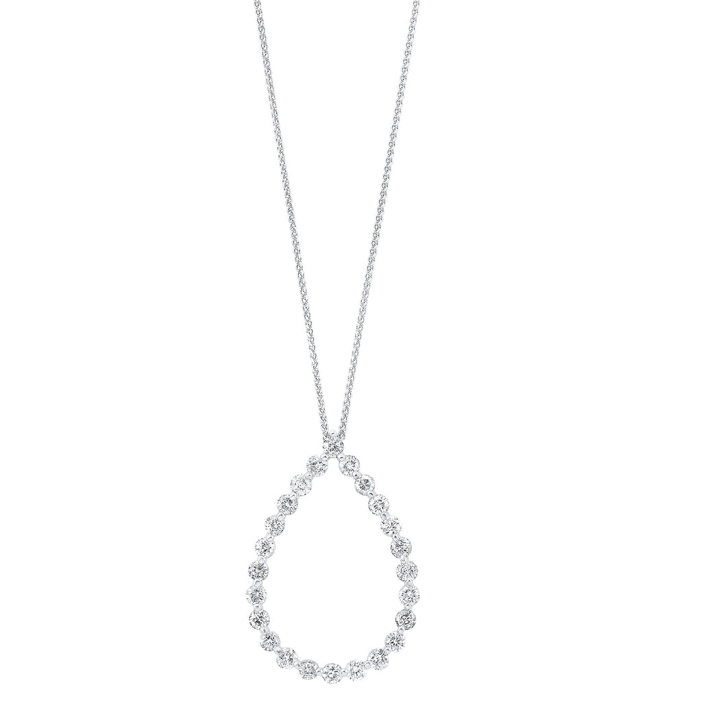 diamond eternity teardrop pendant necklace in 14k white gold (1 ctw)