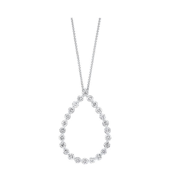 diamond eternity teardrop pendant necklace in 14k white gold (1 ctw)