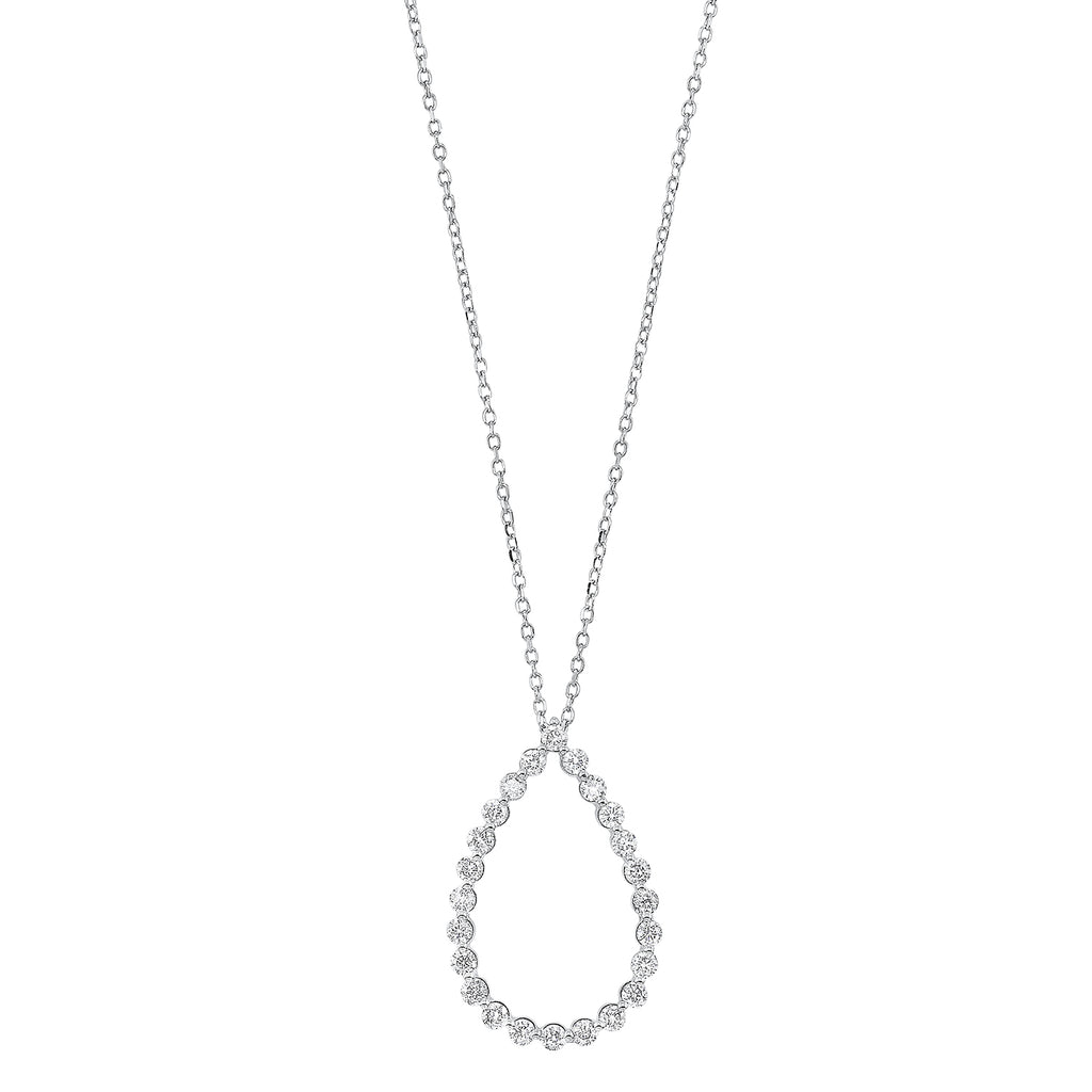 diamond eternity teardrop pendant necklace in 14k white gold (1/2ctw)