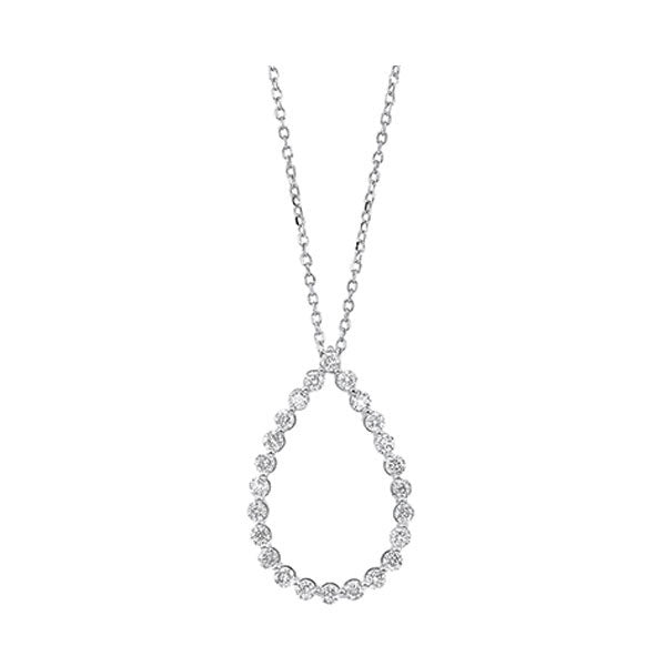 diamond eternity teardrop pendant necklace in 14k white gold (1/2ctw)