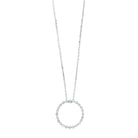 diamond eternity circle floating pendant necklace in 14k white gold (1/4ctw)