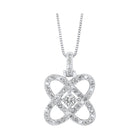 diamond infinity love heart knot pendant necklace in 14k white gold (3/4 ctw)