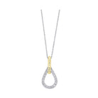 diamond teardrop twisted interlocking pendant necklace in 14k two-tone gold (1/7ctw)