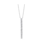 diamond journey linear bar pendant in 14k white gold (1/2ctw)