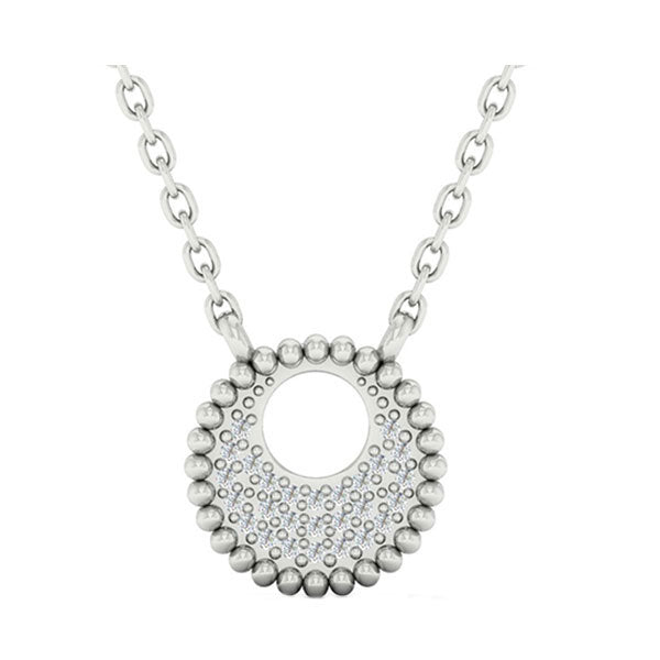 diamond medallion starlight pendant necklace in 14k white gold (0.05ctw)