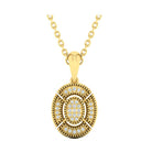 diamond oval medallion vintage pendant necklace in 14k yellow gold (0.06ctw)