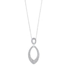 double teardrop cz pendant necklace in sterling silver