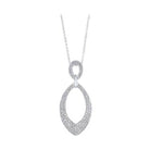 double teardrop cz pendant necklace in sterling silver