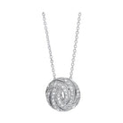 love knot swirl cz pendant necklace in sterling silver