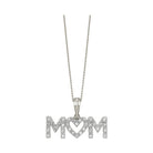 diamond mom id pendant in 10k white gold