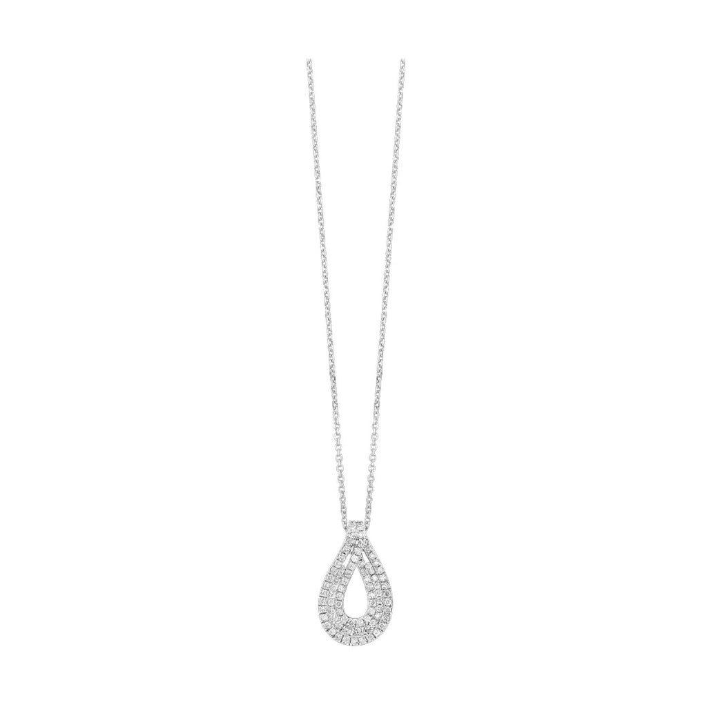 14KW Double Loop Diamond Teardrop Pendant