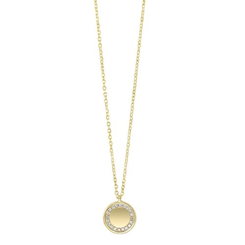 diamond eternity halo pendant necklace in yellow gold (0.06ctw)