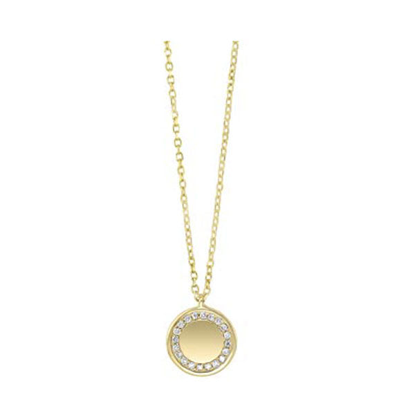 diamond eternity halo pendant necklace in yellow gold (0.06ctw)