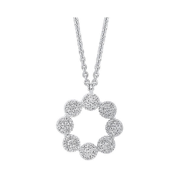 diamond halo cluster eternity wreath pendant necklace in 10k white gold (1/7 ctw)