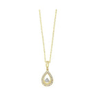 diamond teardrop halo dangle pendant necklace in 14k yellow gold (0.08ctw)