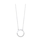 diamond pave half-eternity circle pendant necklace in 14k white gold (0.08ctw)