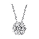 round diamond pendant in 14k white gold (1/4 ctw)