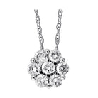 round diamond pendant in 14k white gold (1/3 ctw)