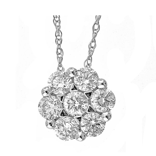 round diamond pendant in 14k white gold (1/2 ctw)