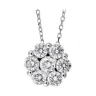 round diamond pendant in 14k white gold (3/4 ctw)