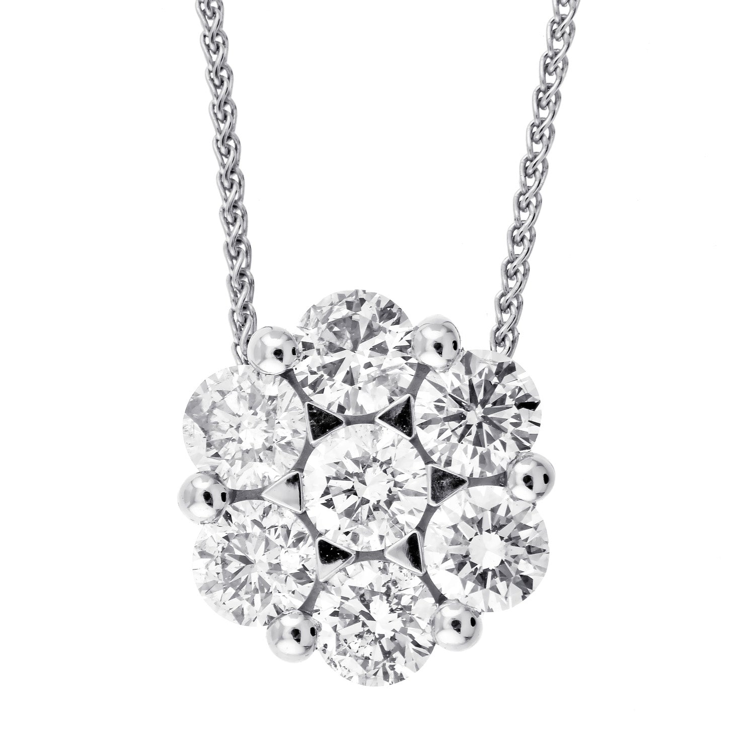 round diamond pendant in 14k white gold (1 ctw)