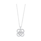 diamond solitaire double heart love knot pendant necklace in sterling silver (1/10ctw)