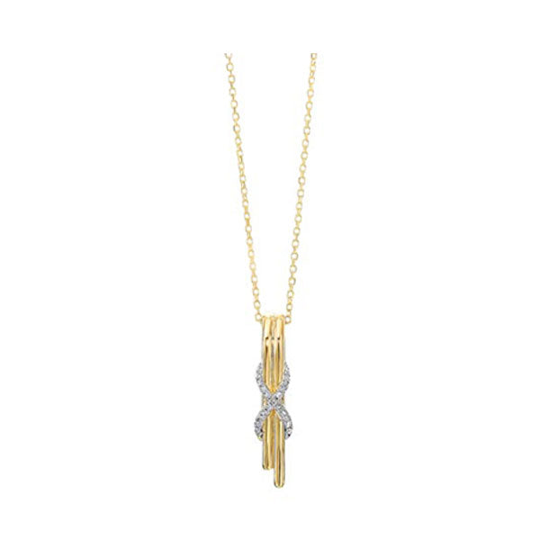 diamond anniversary xo cascade pendant necklace in 14k yellow gold (0.06ctw)