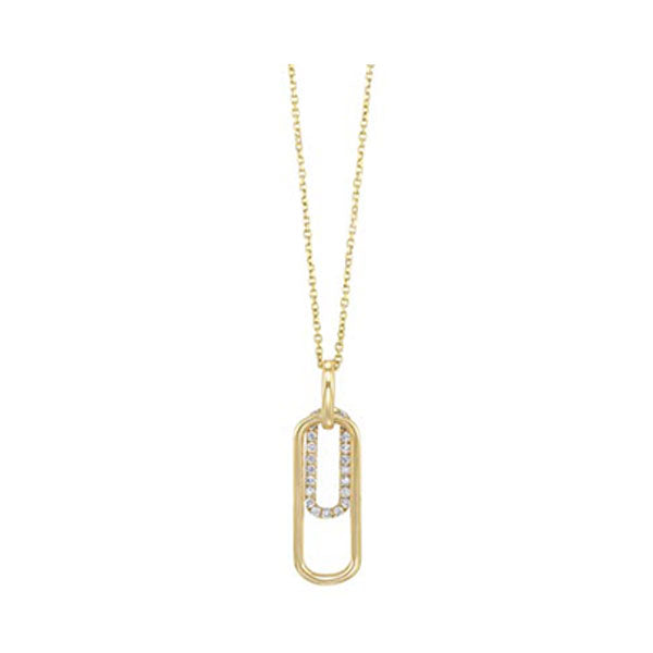 diamond double tag pendant necklace in gold (1/10ctw)