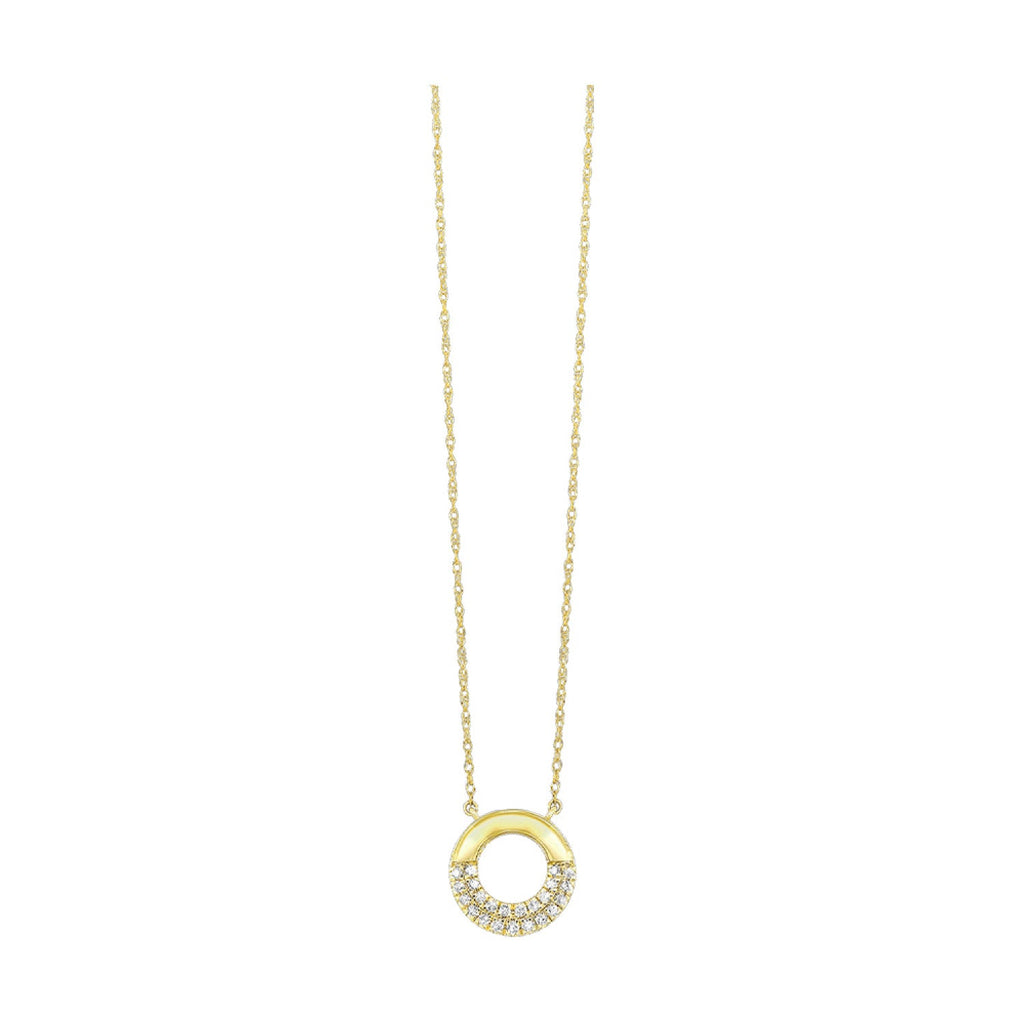 10K Yellow Gold Circle Diamond Pendant 1/6 CTW